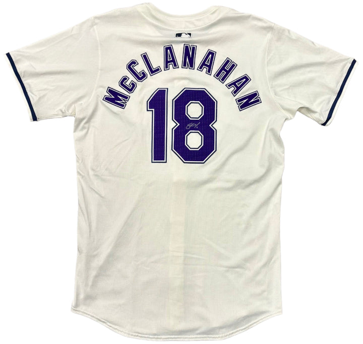 Rays Shane McClanahan Team Issued Authentic Autographed Devil Rays Jersey