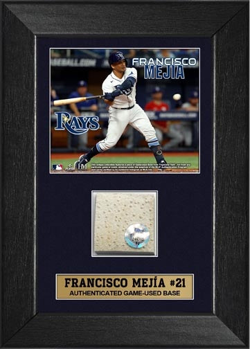 RAYS FRANCISCO MEJIA AUTHENTIC GAME-USED BASE PIECE 5x7 DISPLAY