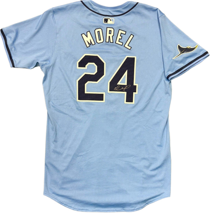 Rays Christopher Morel Team Issued Authentic Autographed Burst Jersey