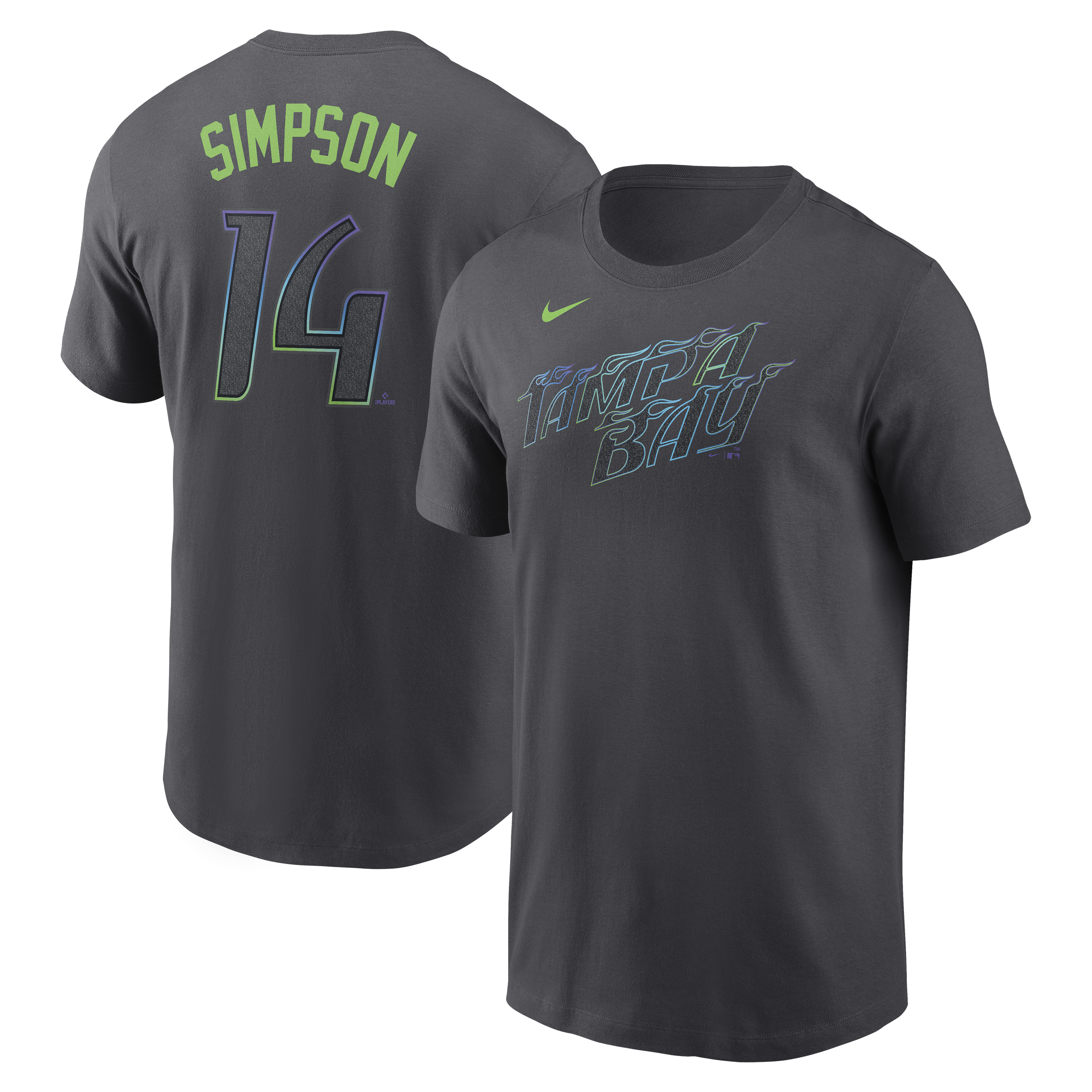 Discover NS TEE【WCJ-TC-113NV】 Rays Men's Nike Charcoal Grey City Connect Chandler Simpson
