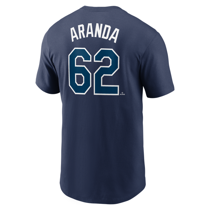 Rays Nike Navy Jonathan Aranda Name and Number T-Shirt