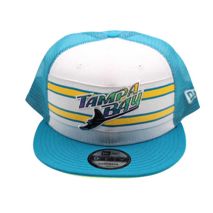 Rays New Era Teal White Stripes Tampa Bay Devil Rays 9Fifty Snapback Hat