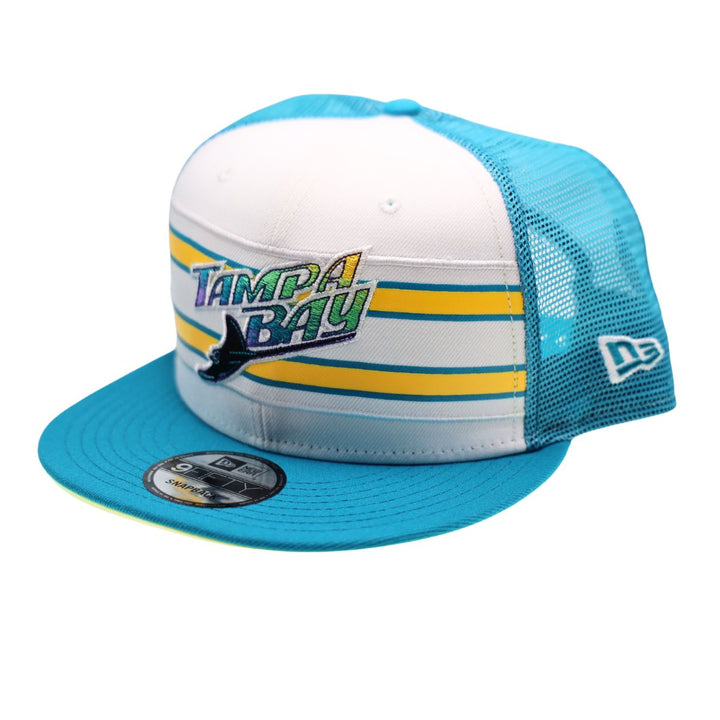 Rays New Era Teal White Stripes Tampa Bay Devil Rays 9Fifty Snapback Hat