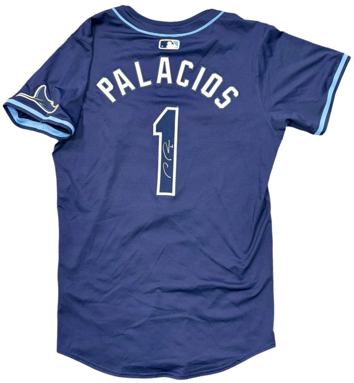Rays Richie Palacios Team Issued Authentic Autographed Navy Jersey