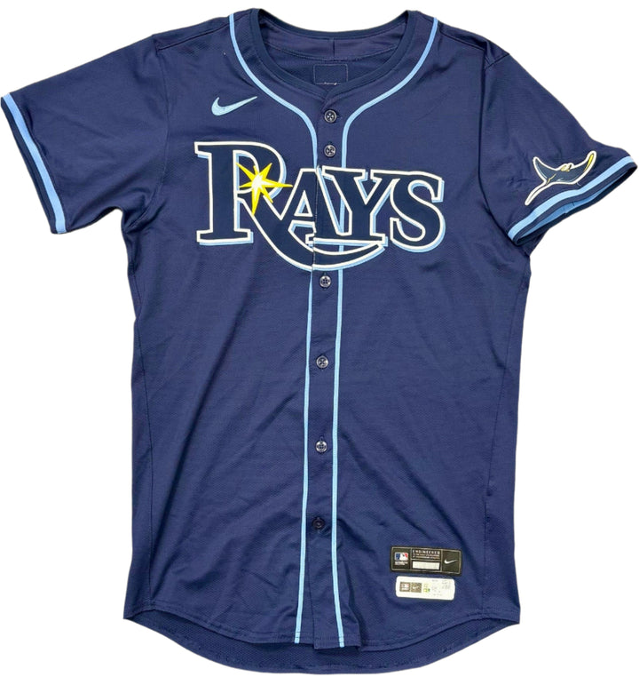 Rays Richie Palacios Team Issued Authentic Autographed Navy Jersey
