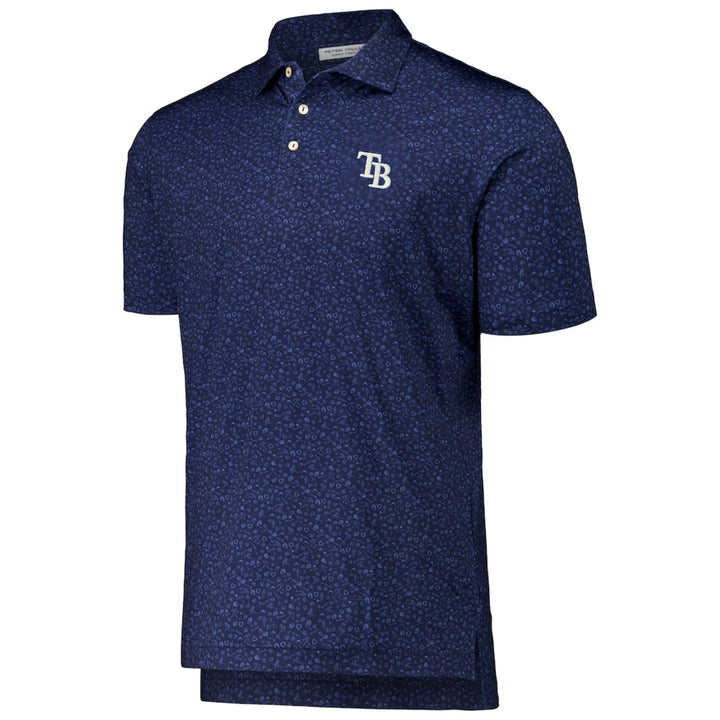 Rays Men's Peter Millar TB Navy Batter Up Polo