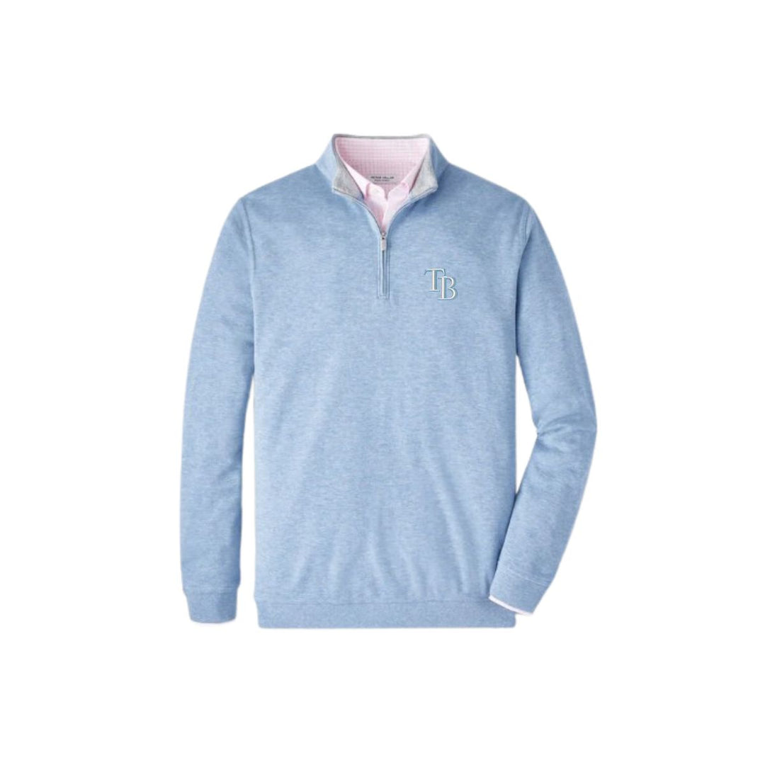 Rays Peter Millar Light Blue TB Crown Comfort Pullover