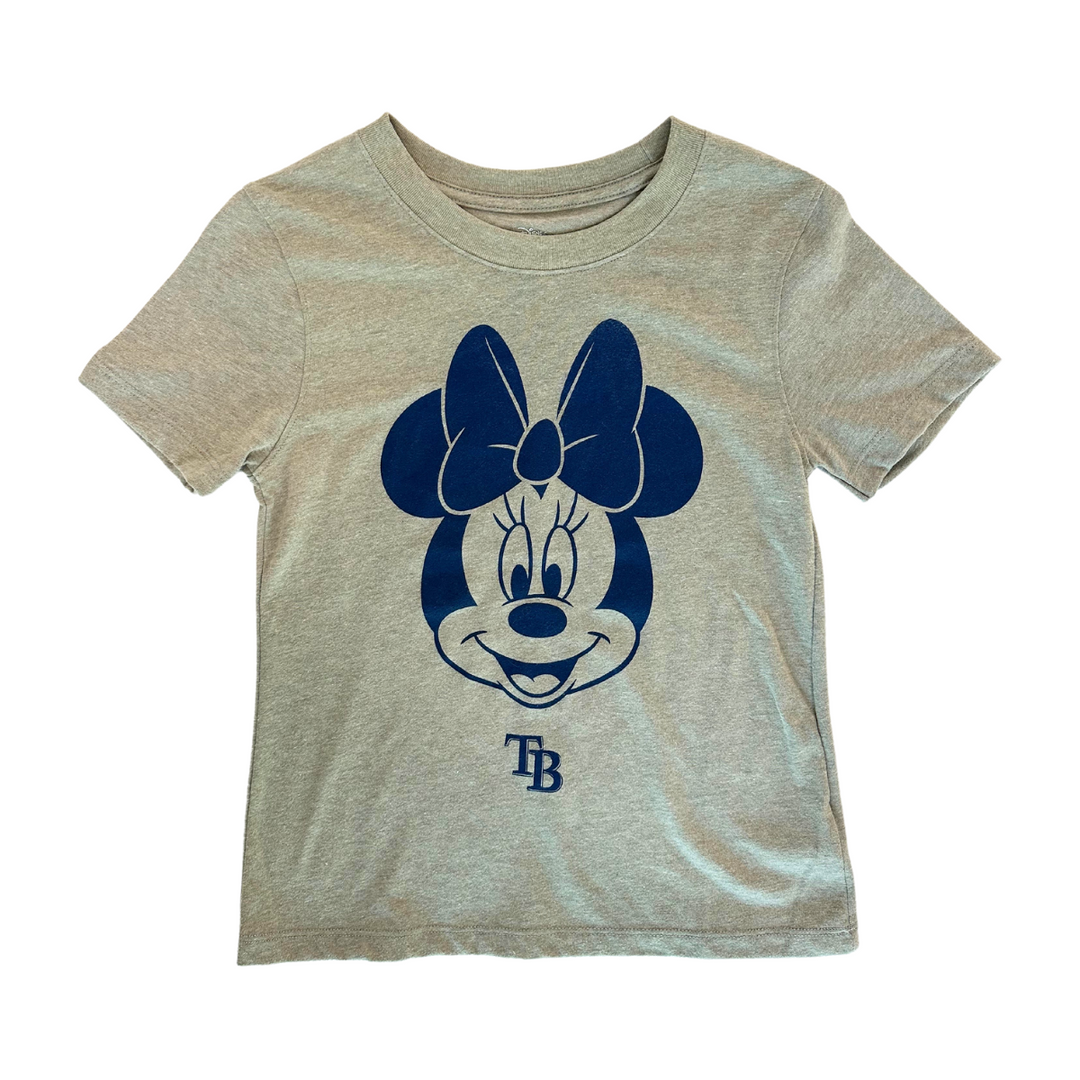 Rays Toddler Girls Grey Minnie Pose Short Sleeve T-Shirt