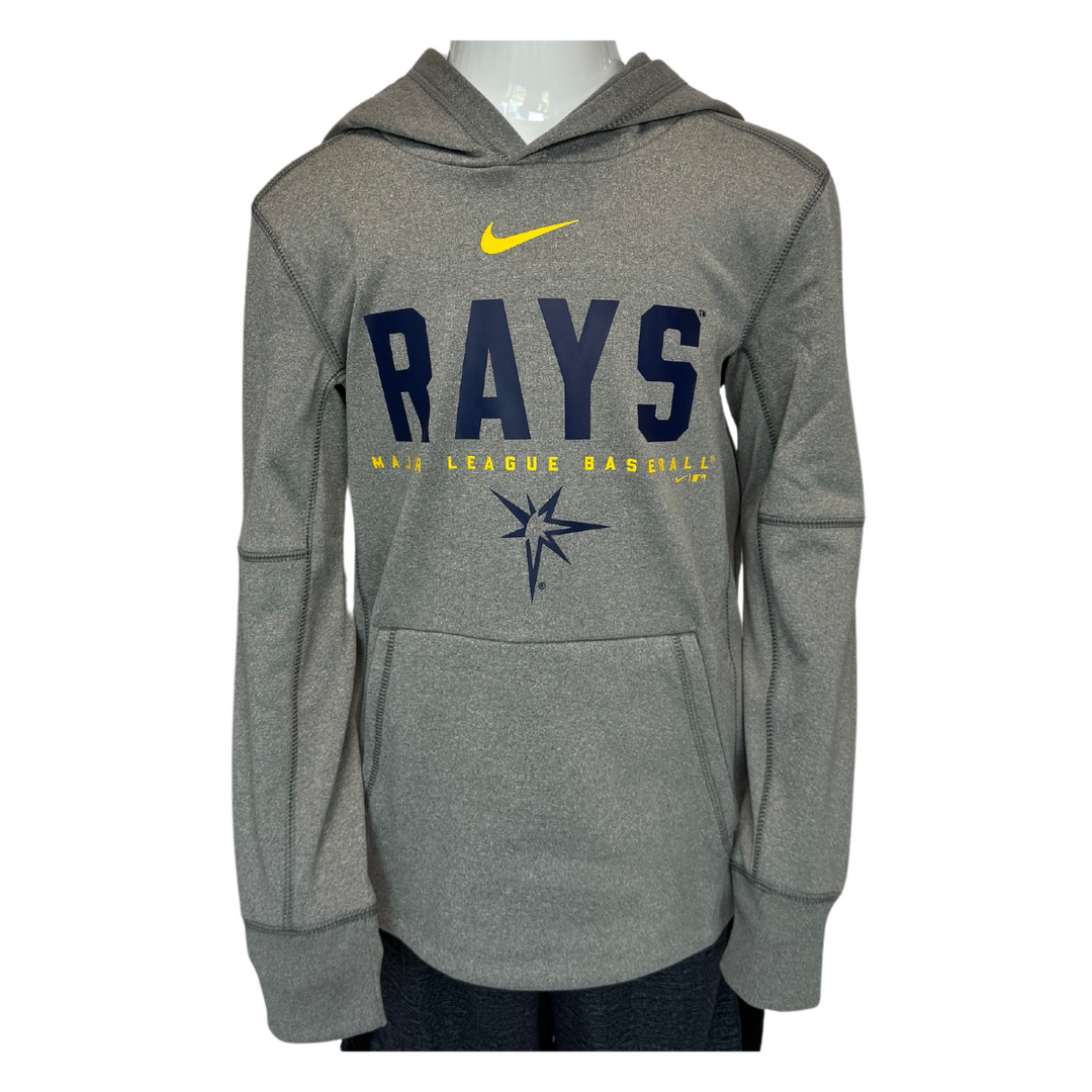 Rays Youth Nike Grey Therma Stack Hoodie