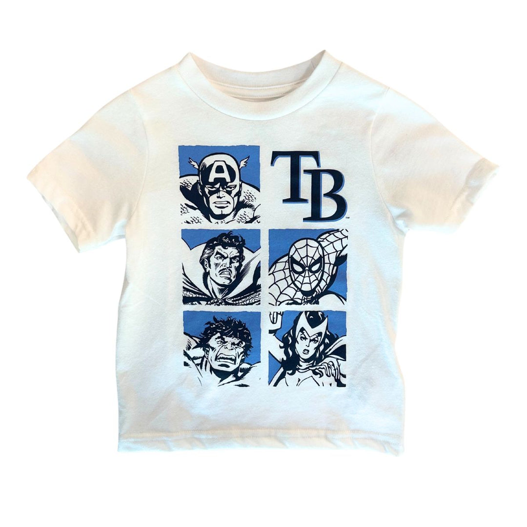 Rays Toddler White TB Team Up Marvel T-Shirt