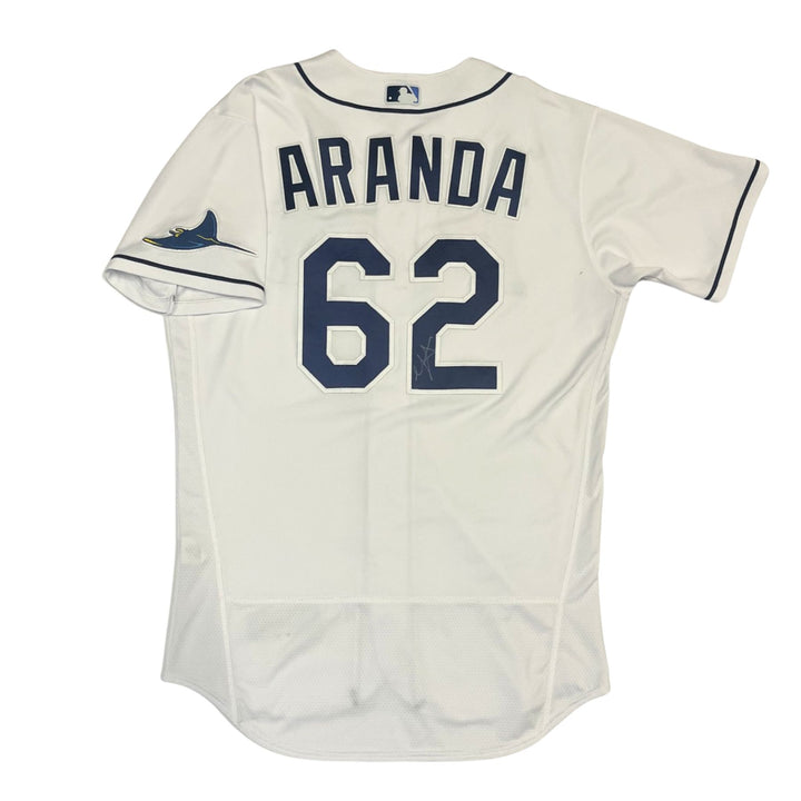Rays Jonathan Aranda Authentic Autographed White Jersey