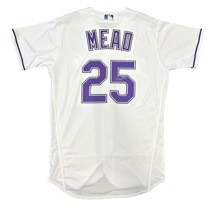 Rays Curtis Mead Team Issued Authentic Devil Rays Jersey