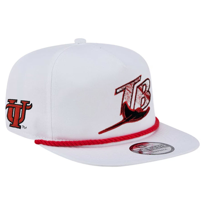 Rays New Era White Devil Rays University of Tampa Patch Golfer Snapback Hat