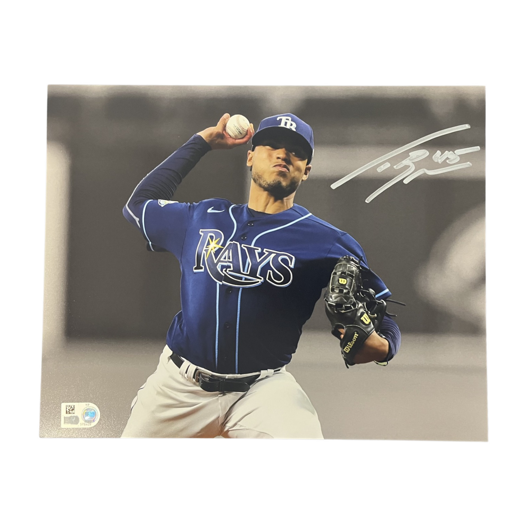Rays Taj Bradley Autographed Color Pop Photo