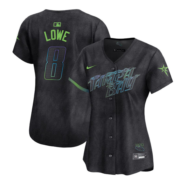 Rays Women's Nike Charcoal Grey Brandon Lowe City Connect Limited Replica Jersey