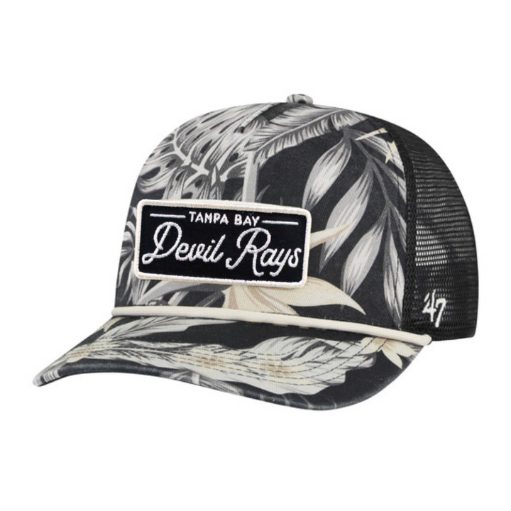 Rays Men's '47 Brand Black Tropical Devil Rays Hitch Adjustable Hat