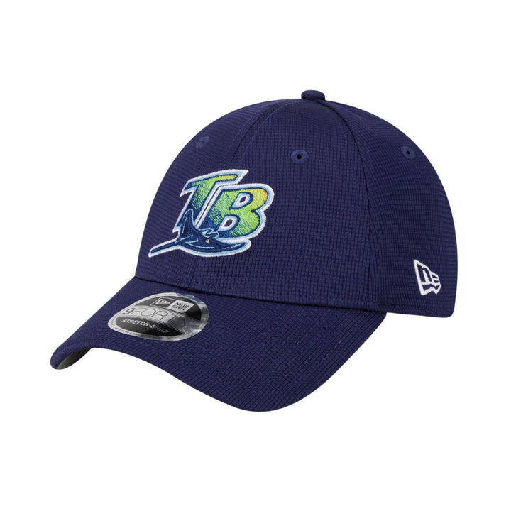 Rays New Era Navy Batting Practice On-Field 9Forty Stretch Snap Hat
