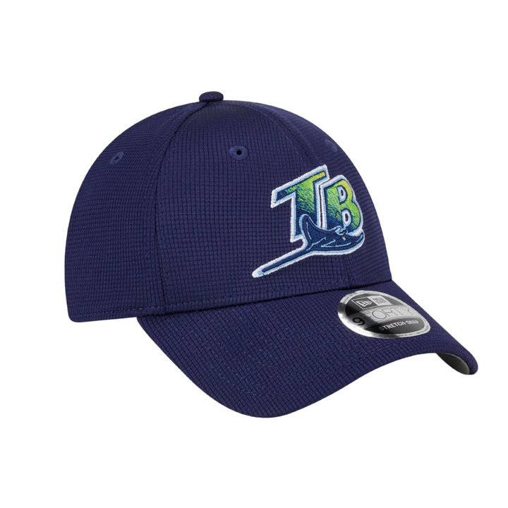 Rays New Era Navy Batting Practice On-Field 9Forty Stretch Snap Hat