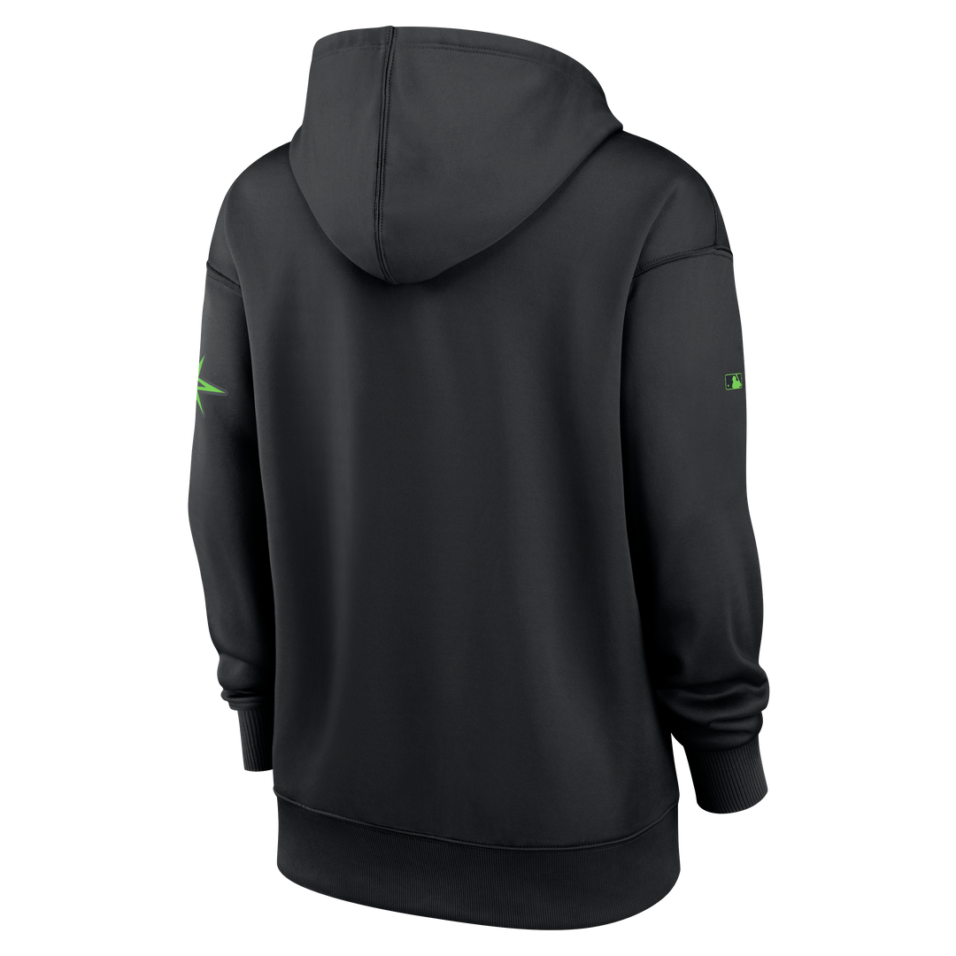 Rays Women's Nike Black Authentic Collection City Connect Therma Hoodie