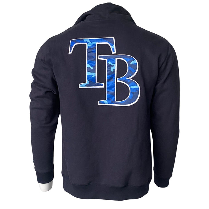 Rays Men's New Era Navy TB Monocamo Pullover Hoodie
