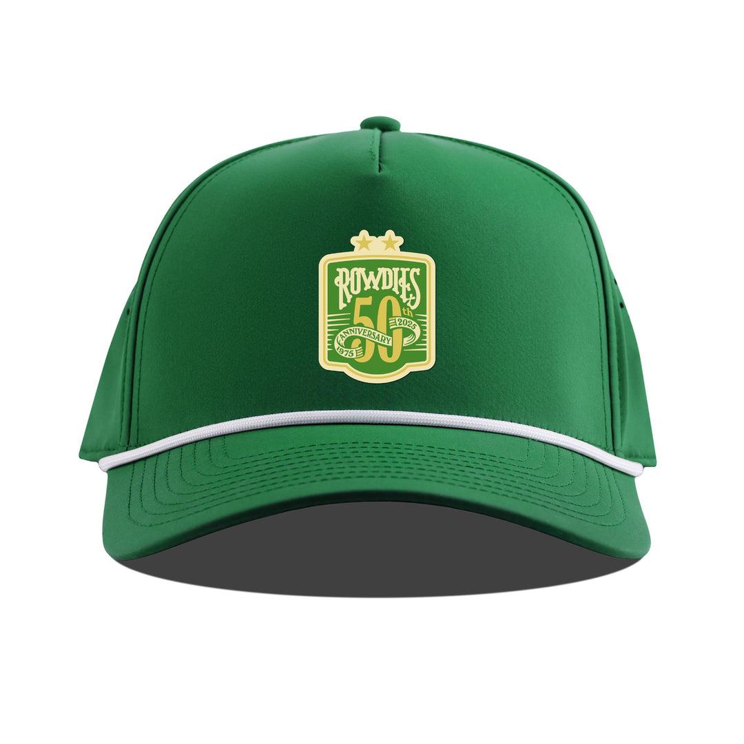 Rowdies Branded Bills 50th Anniversary Green 5 Panel Rope Snapback Hat