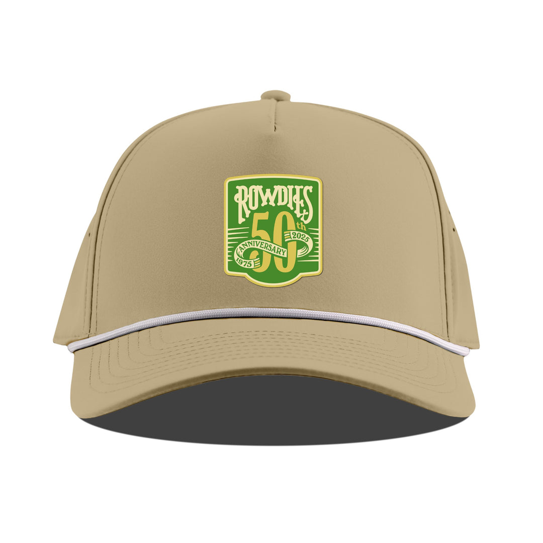 Rowdies Branded Bills 50th Anniversary Tan 5 Panel Rope Snapback Hat
