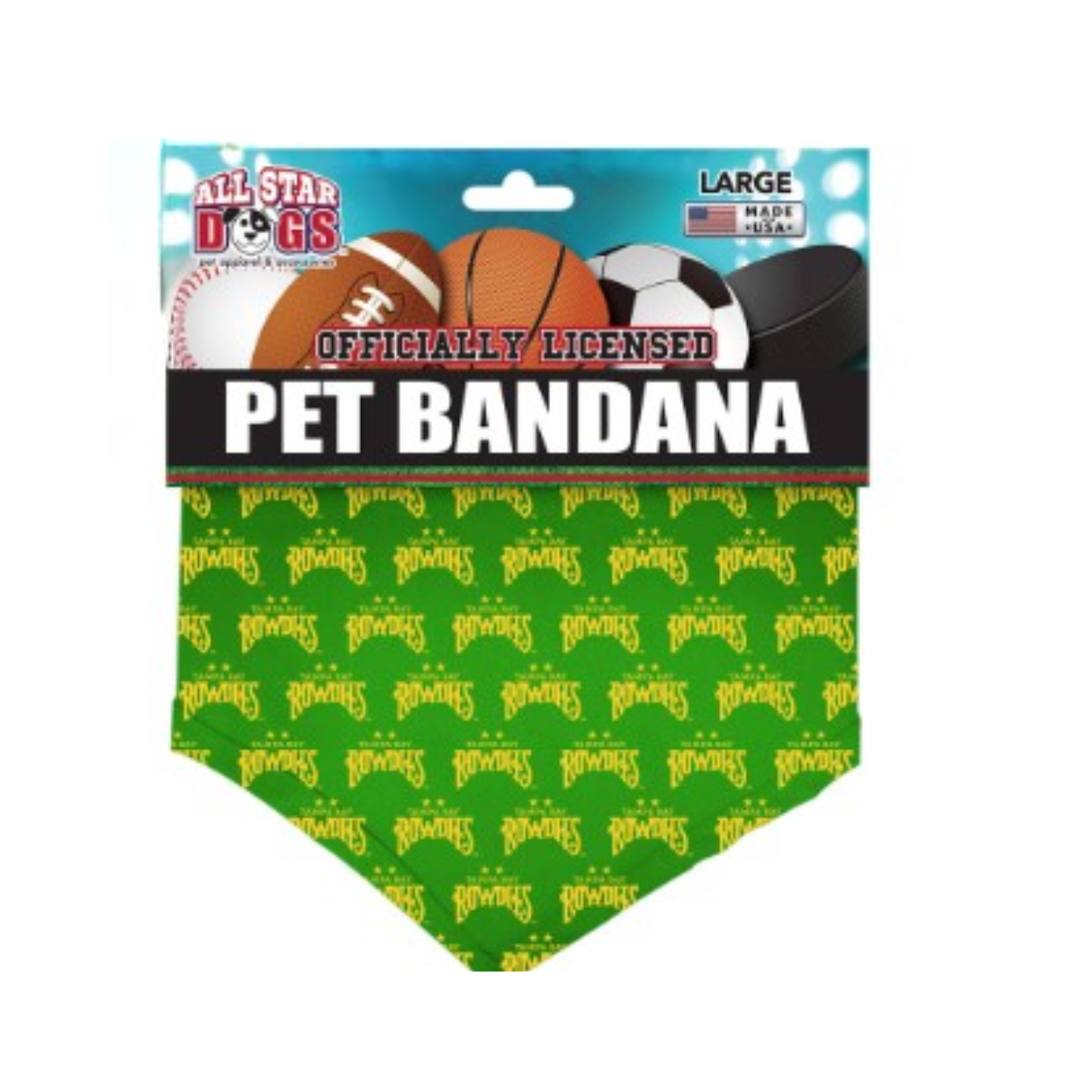 Rowdies All Over Green Pet Bandana