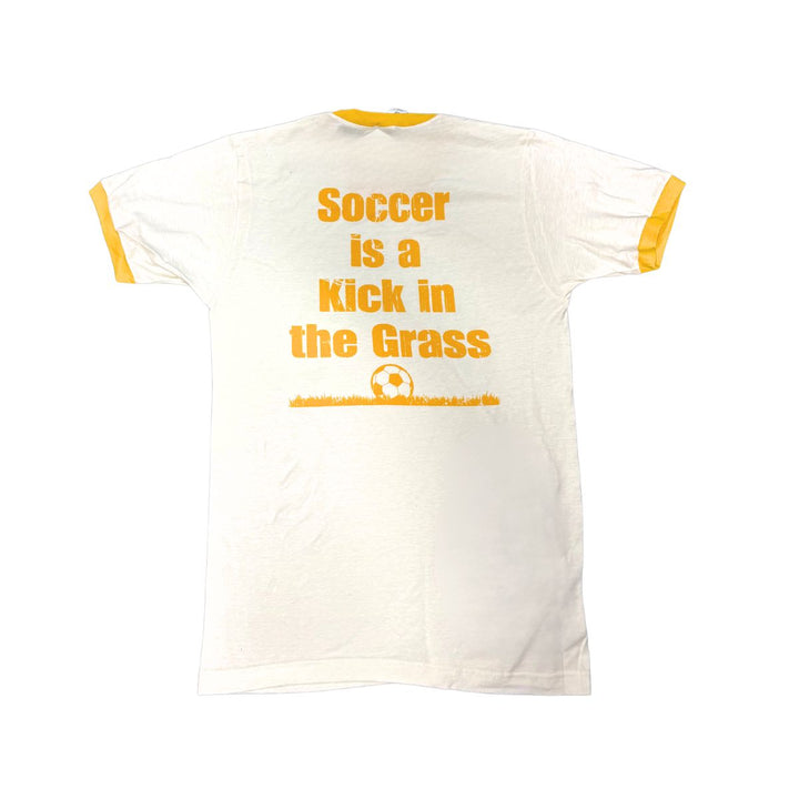 Rowdies White Yellow "Soccer is a Kick in the Grass" Ringer T-Shirt