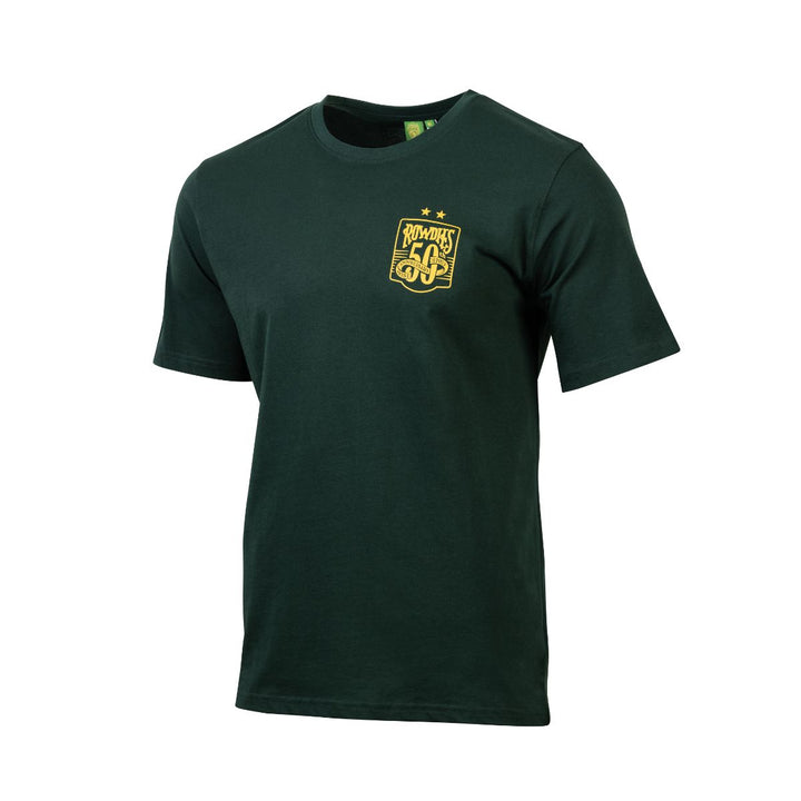 Rowdies Green 50th Anniversary Logo On Back T-Shirt
