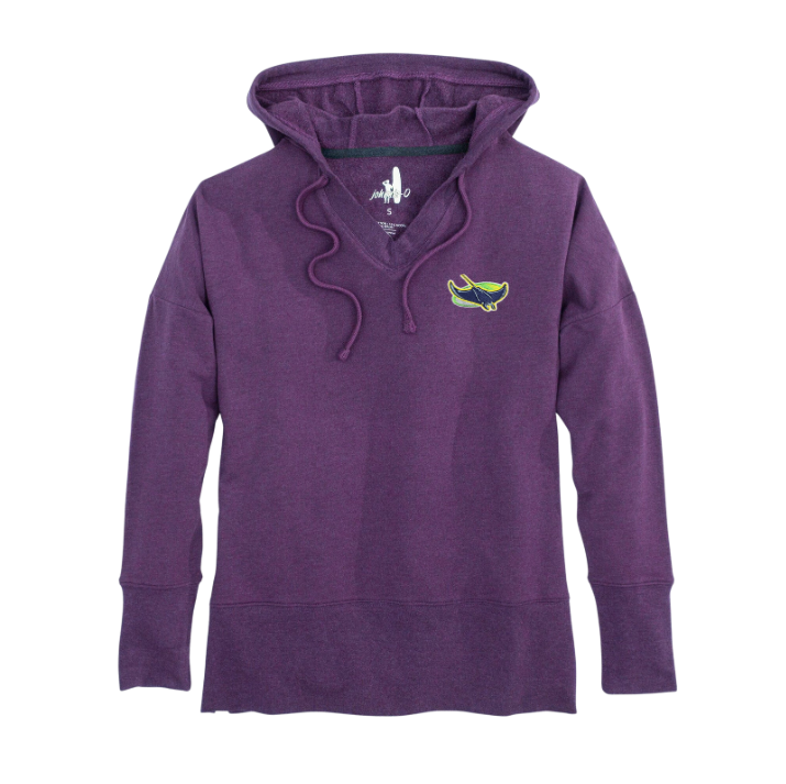 Devil Rays Women's Johnnie-O Purple Carrie V-Neck Hoodie