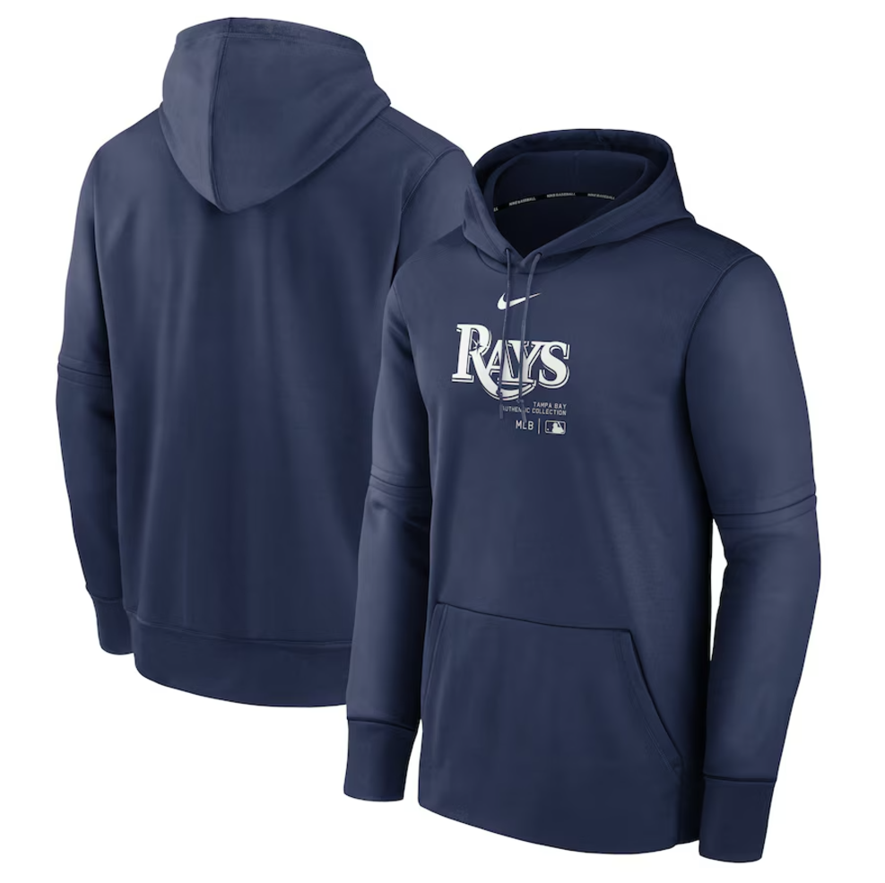 Rays Men's Nike Navy Authentic Collection Practice Performance Therma Hoodie