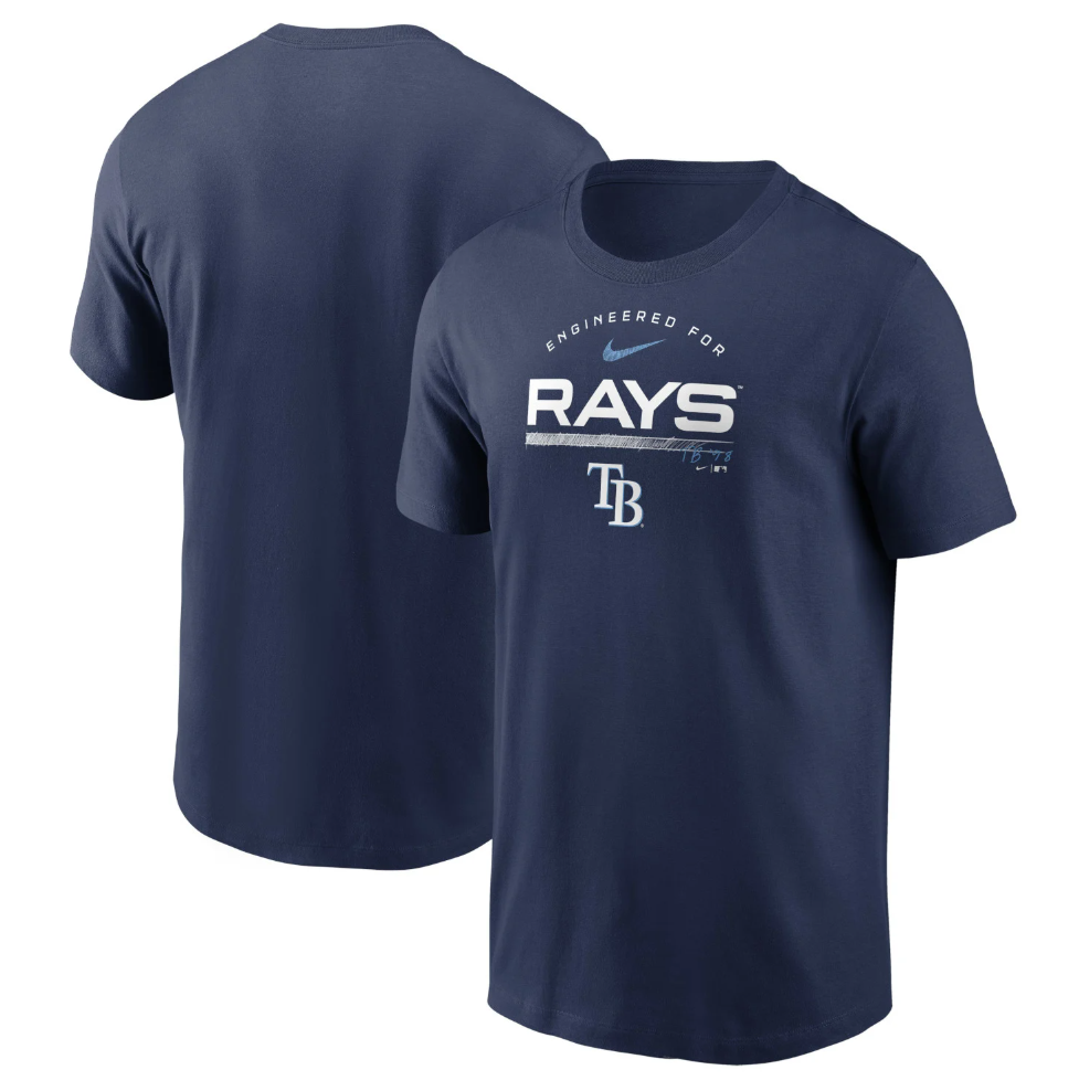 Rays Men's Nike Navy Engineered T-Shirt