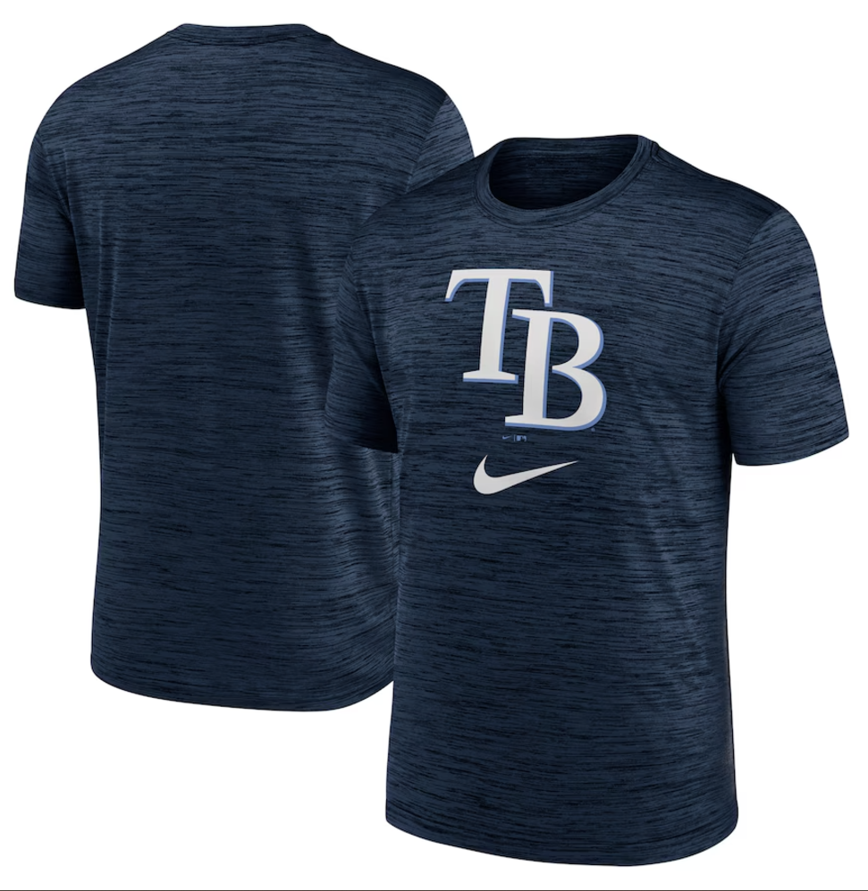 Rays Nike Men's Navy TB Logo Velocity Performance T-Shirt