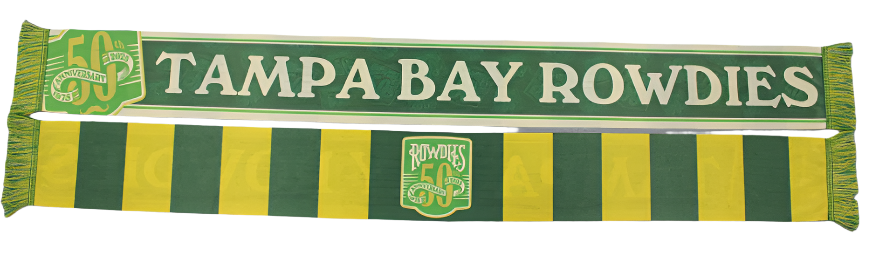 Rowdies Yellow and Green 50th Anniversary Scarf