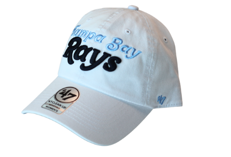 Rays Women's '47 Brand White Script Pensacola Clean Up Adjustable Hat