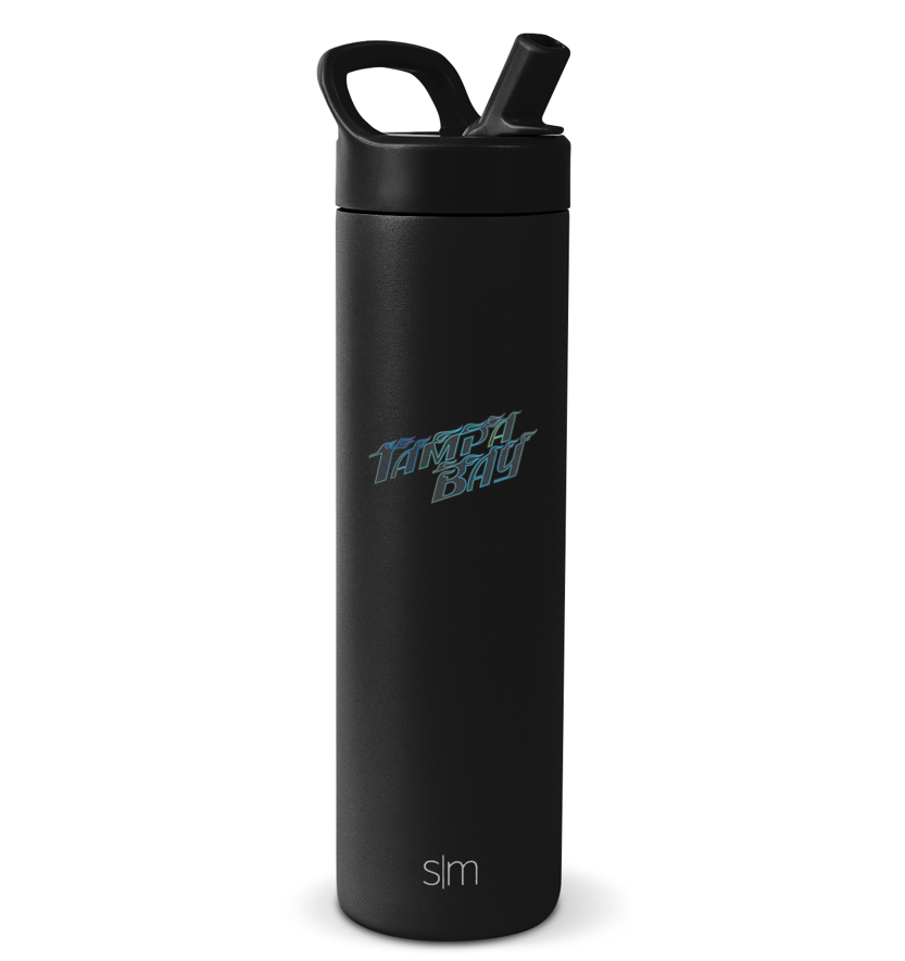 Rays Simple Modern City Connect Flames Logo 24 Oz Mesa Water Bottle