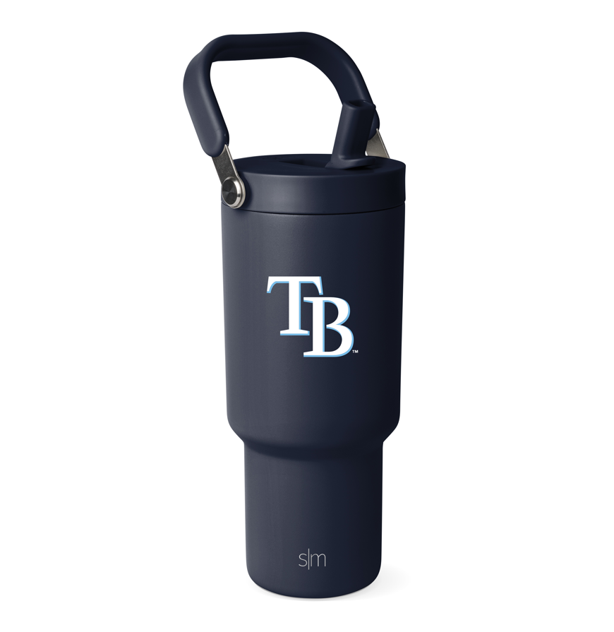 Rays Simple Modern TB Logo 30 OZ Classic Tumbler with Straw and Flip Lid