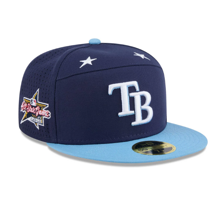 Rays New Era Navy Blue 2025 All Star Split Panel 59Fifty Fitted Hat