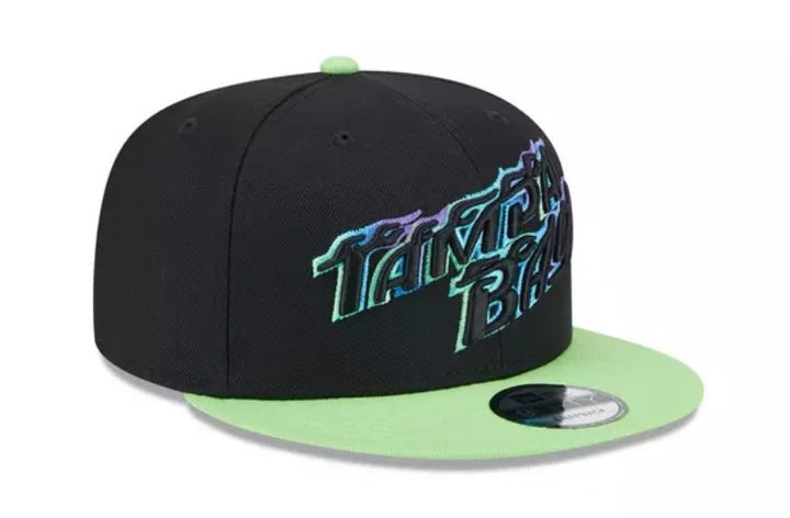 Rays New Era Black Green City Connect TB Flames 9Fifty Snapback Hat