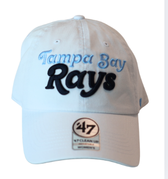 Rays Women's '47 Brand White Script Pensacola Clean Up Adjustable Hat
