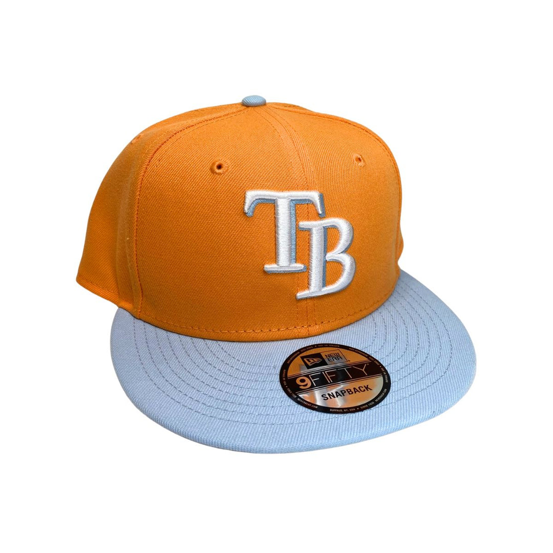 Rays New Era Orange Blue TB 9Fifty Snapback Hat
