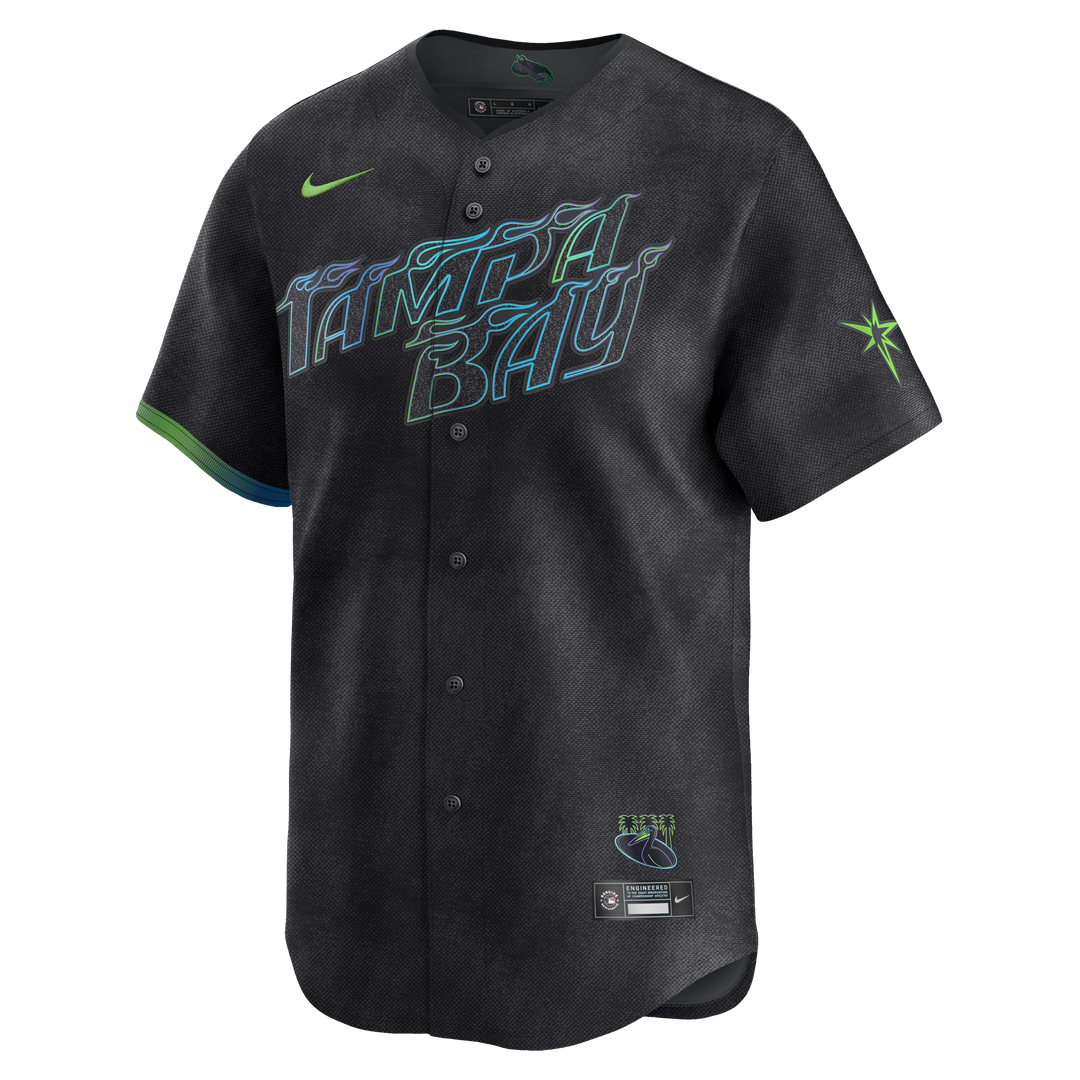 Rays Men's Nike Charcoal Grey Brandon Lowe City Connect Limited Replica Jersey