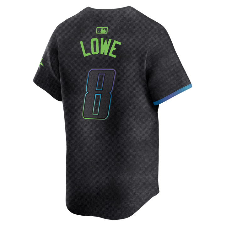 Rays Men's Nike Charcoal Grey Brandon Lowe City Connect Limited Replica Jersey