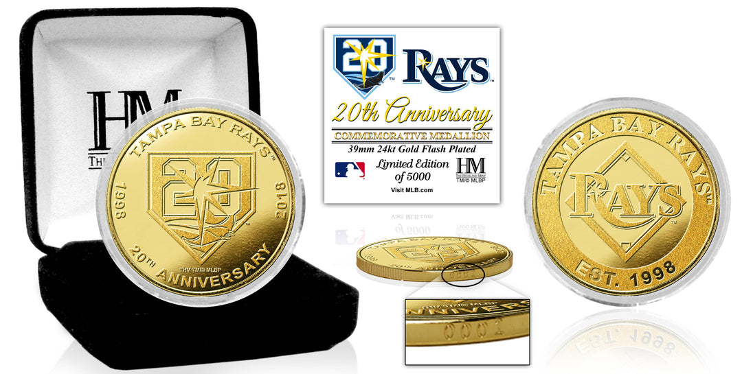 Rays 20th Anniversary Gold Mint Coin