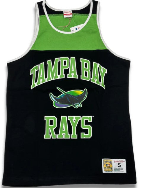 Rays Men's Mitchell & Ness Heritage Green Color Blocked Tank Top