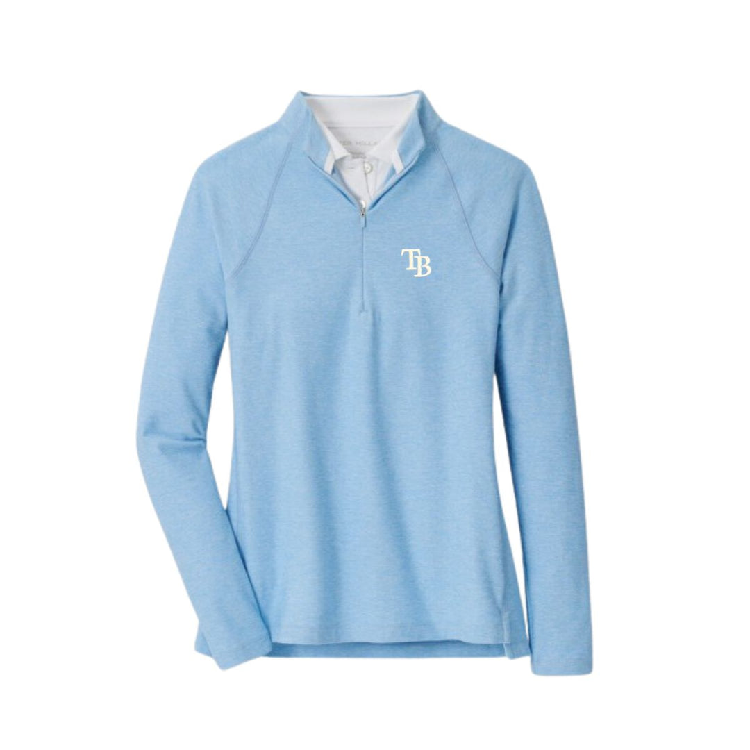 Rays Women's Peter Millar Light Blue TB Perth Quarter-Zip