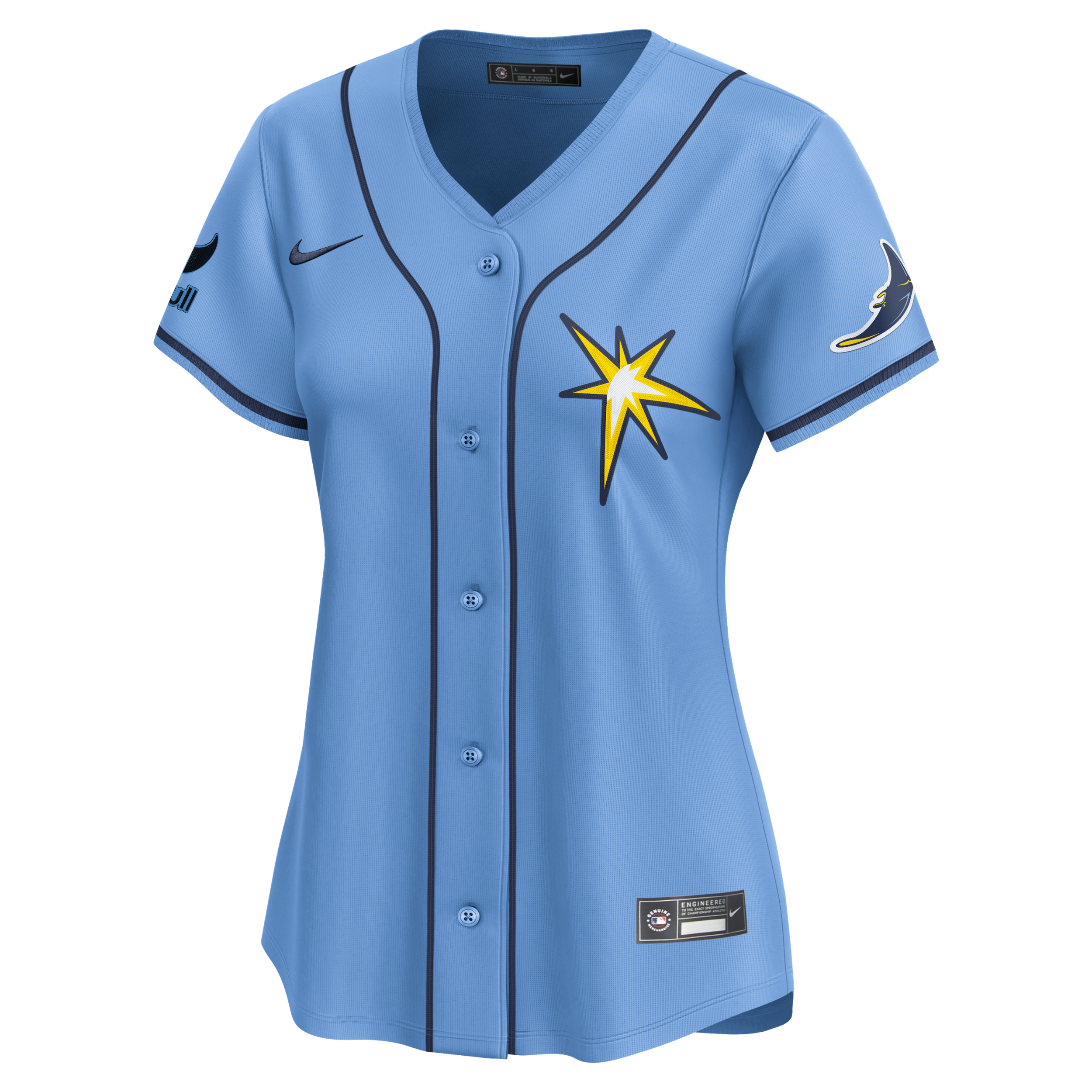 Rays Women's Nike Columbia Blue Burst Vapor Limited Replica Jersey