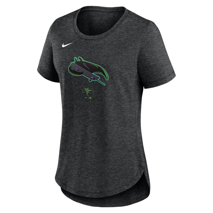 Rays Women's Nike Charcoal Grey Skateboard Logo City Connect T-Shirt