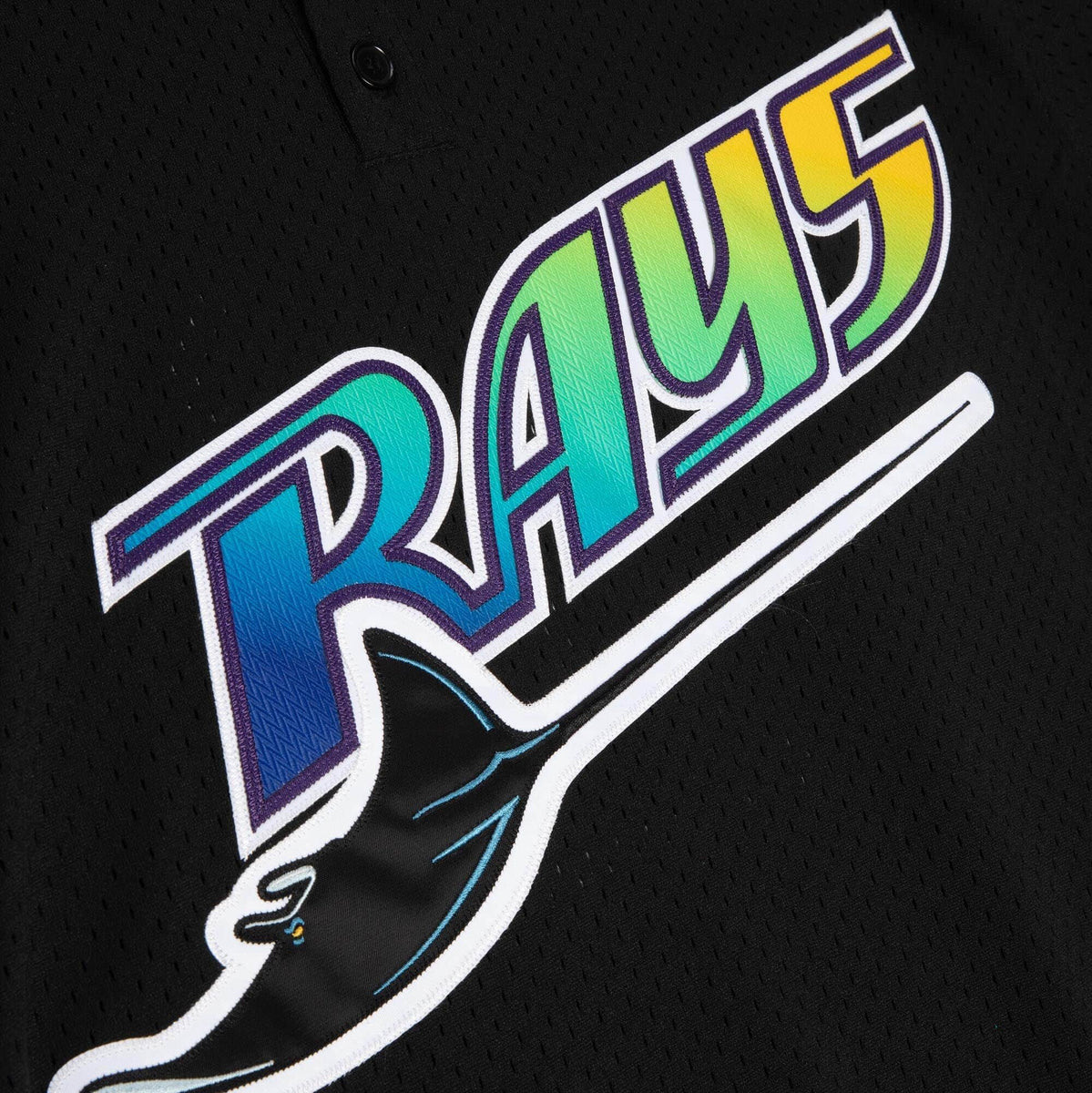 RAYS MEN'S BLACK DEVIL RAYS WADE BOGGS 25TH MITCHELL AND NESS