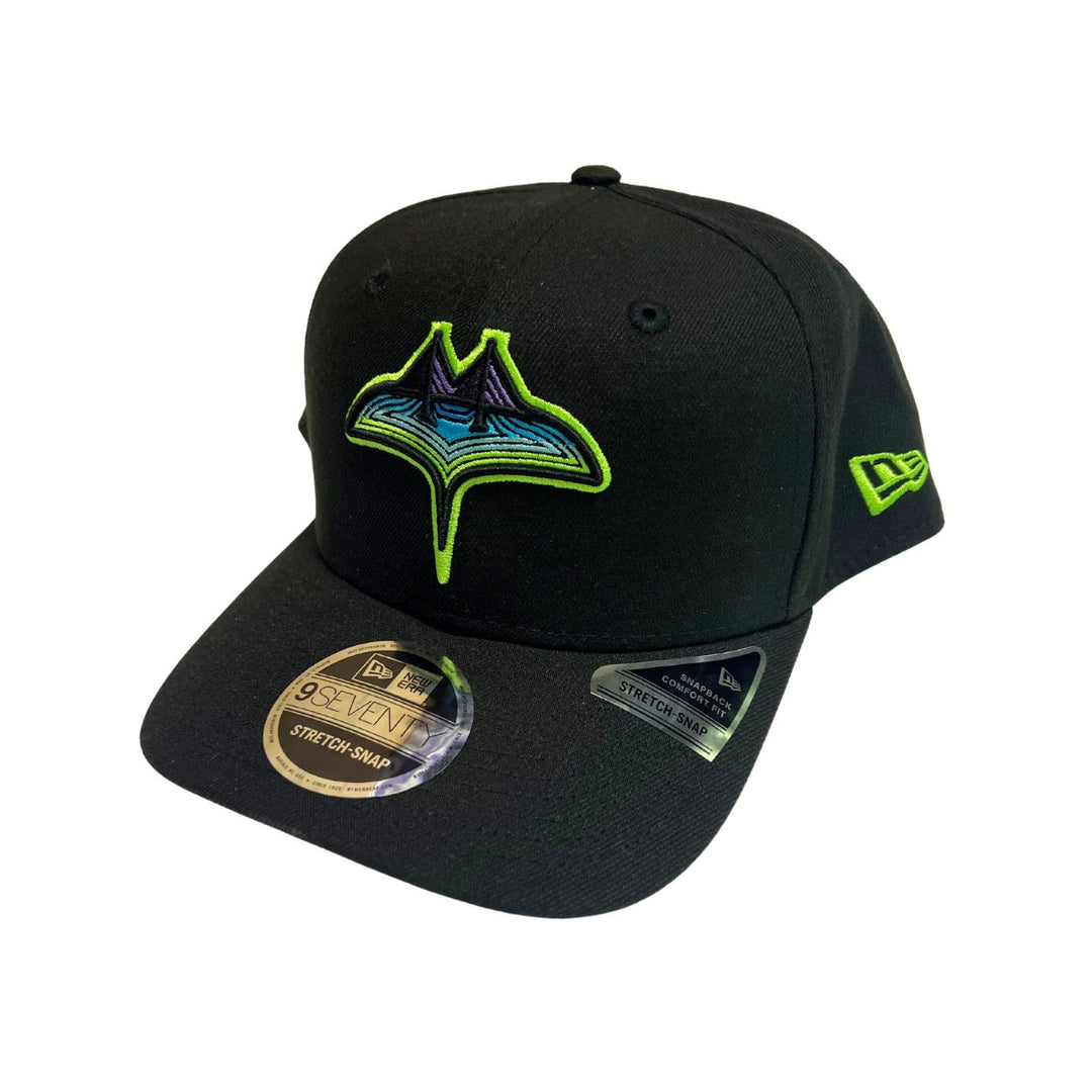 Rays New Era City Connect Black Skyray 9SEVENTY Stretch-Snap Hat